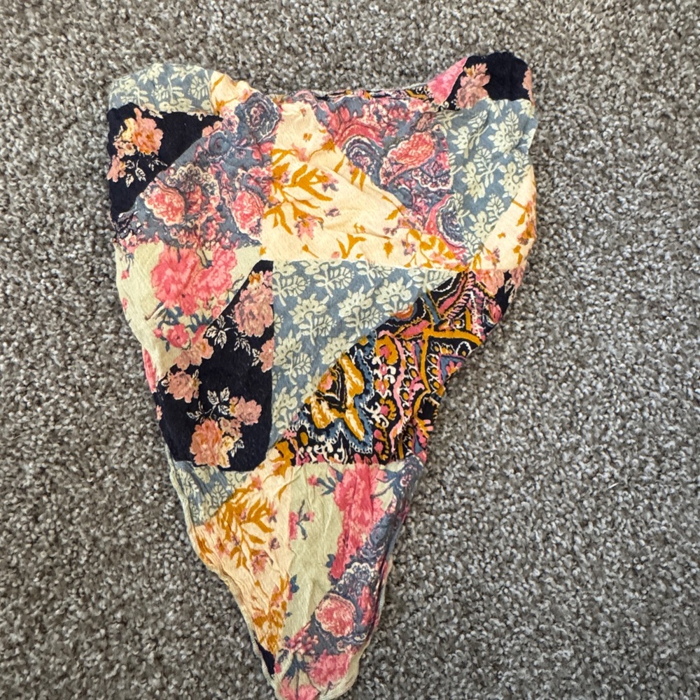 Free People Multicolor Patchwork Crop Top